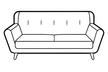 sofa line art silhouette vector illustration