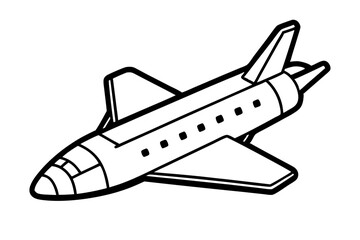 space shuttle line art silhouette vector illustration
