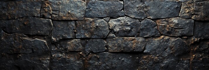 Obraz premium Dark stone wall texture strong rigid ancient