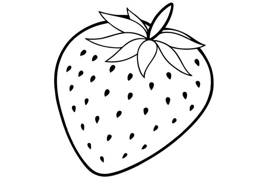 recommend clip art: strawberry fruit line art silhouette vector illustration