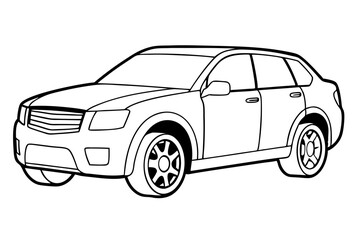 suv coupe car line art silhouette vector illustration