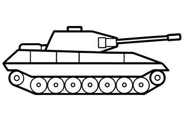 tank line art silhouette vector illustration