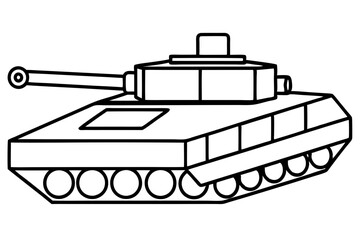 tank line art silhouette vector illustration