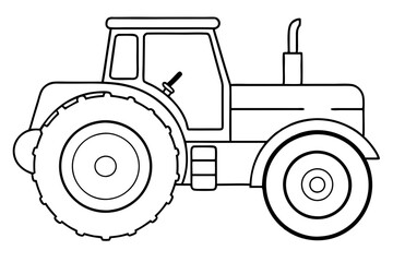 tractor line art silhouette vector illustration