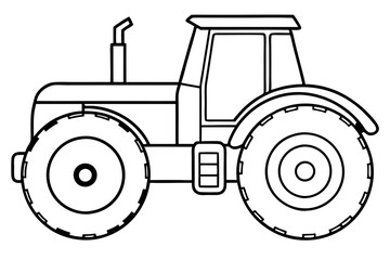tractor line art silhouette vector illustration