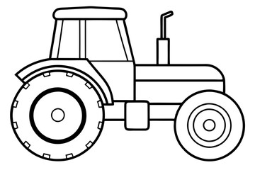 tractor line art silhouette vector illustration