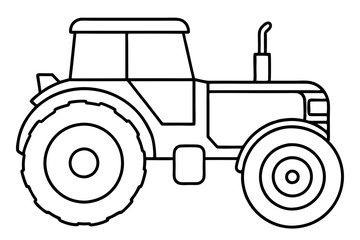 tractor line art silhouette vector illustration