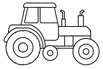 tractor line art silhouette vector illustration