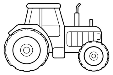 tractor line art silhouette vector illustration