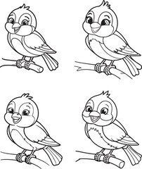 Bird silhouette line art vector image