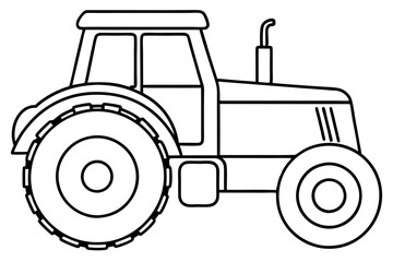 tractor line art silhouette vector illustration