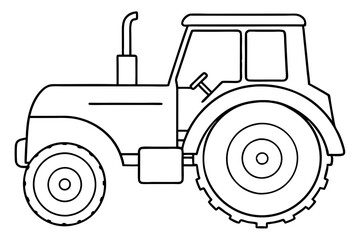 tractor line art silhouette vector illustration