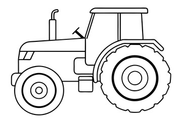tractor line art silhouette vector illustration