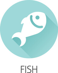 A fish seafood food icon concept. Possibly an icon for the allergen or allergy.