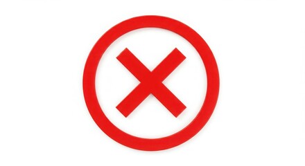 Fototapeta premium Red X Symbol in Circle: Stop Sign, Warning Icon Graphic Design Element