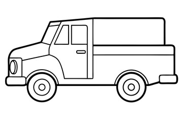truck line art silhouette vector illustration