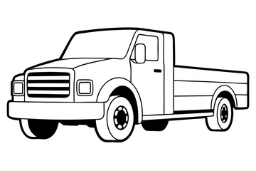 truck line art silhouette vector illustration