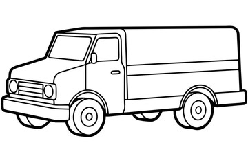 truck line art silhouette vector illustration