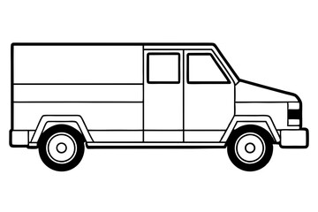 truck line art silhouette vector illustration