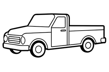 truck line art silhouette vector illustration
