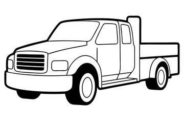 truck line art silhouette vector illustration
