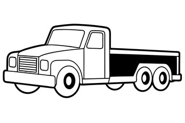 truck line art silhouette vector illustration