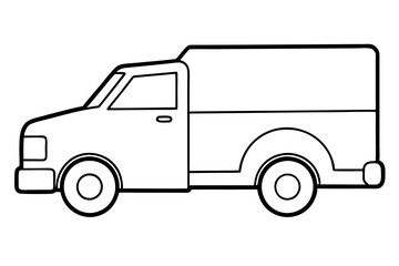 truck line art silhouette vector illustration