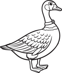 Outlined duck vector image