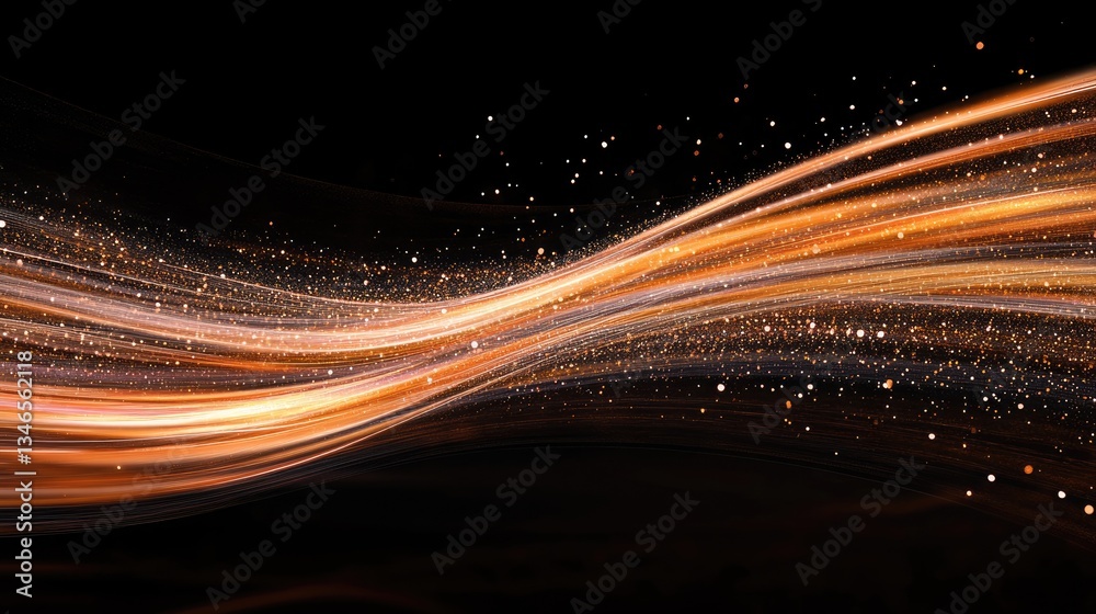 Poster a dynamic digital stream of orange and white lines streaking across a black backdrop, embodying the 