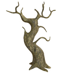 Obraz premium Twisted, gnarled, dead tree illustration