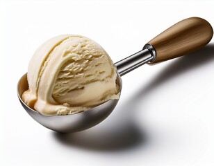 Helado de vainilla, sobre fondo blanco