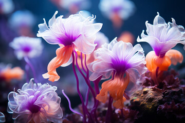 underwater world is filled with a peaceful ballet of seaweed, showcasing graceful movement, vibrant colors, and a deep sense of tranquility