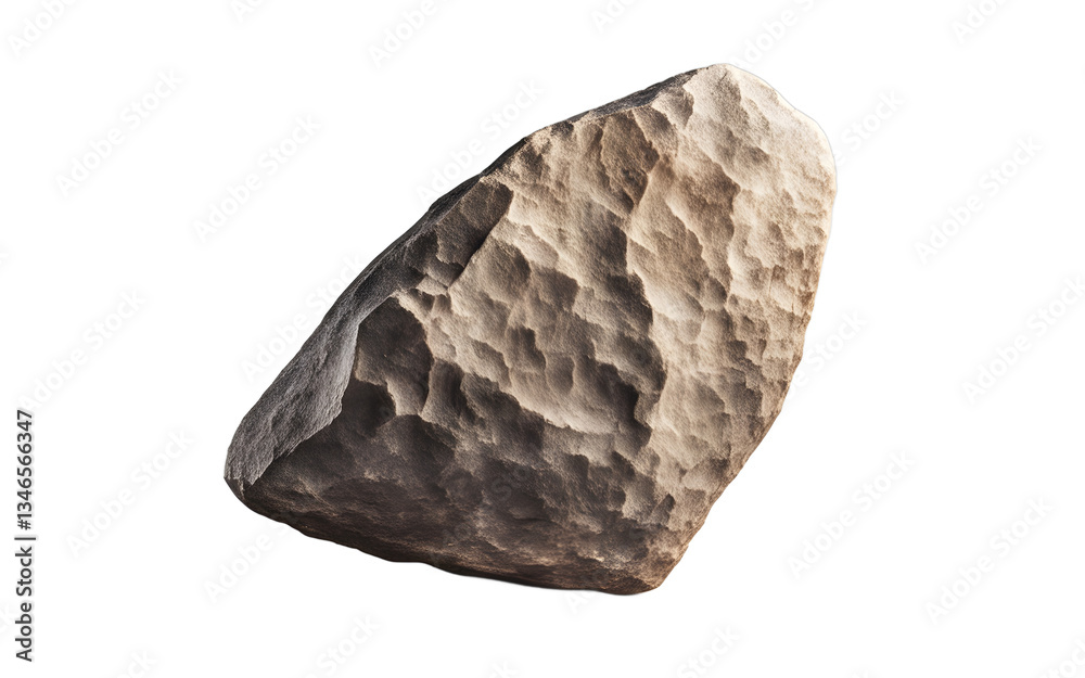 Fototapete ancient silex stone tool isolated on a empty plain background