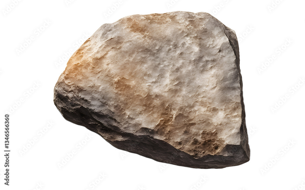 Poster Ancient silex stone tool isolated on a empty plain background