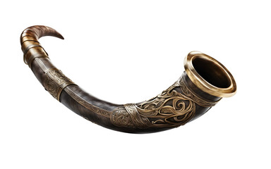 Norse Viking drinking horn isolated on a empty plain background
