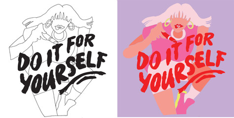 Trendy lettering quote for t-shirt design, mug print, bag print, clothes fashion. 100% hand drawn vector image.