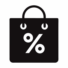 Shopping Bag with Percent Symbol Icon Design
