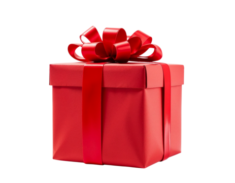 red gift box with ribbon