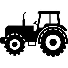 Red tractor on a white background isolated with farm and agricultural equipment