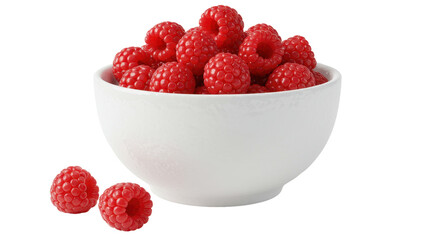 Isolated Bowl of Raspberries
