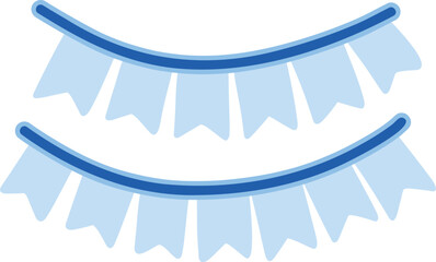 Colorful bunting banner with triangular flags, perfect for party decorations, celebrations, weddings, and festive events. Ideal for stock design projects.