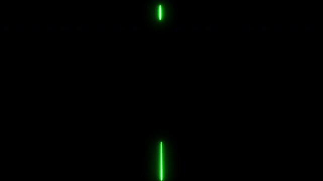 Neon Glow Line Green Vertical Move Flat Black Backgorund Motion Graphics