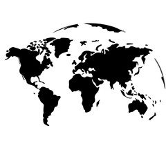 Obraz premium World map vector illustration on a black background
