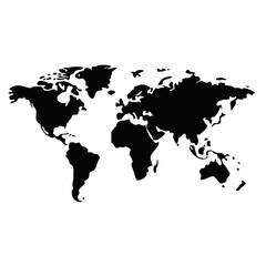 Naklejka premium World map vector illustration on a black background