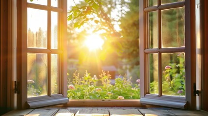 Open window with fresh air coming in.