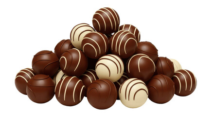 Isolated Pile of Chocolate Truffles