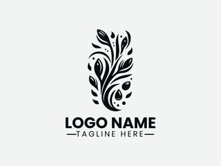 Willow Branch Water Drop Logo DesignWillow and Water Logo