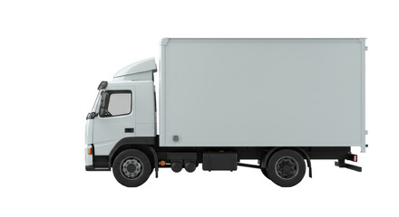 Isolated Box Truck, Side View