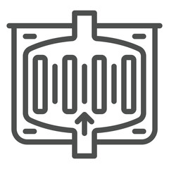 Nuclear reactor structure line icon, atomic energy concept. Vector graphics. Power plant filter sign on white background, outline style icon for mobile or web design.