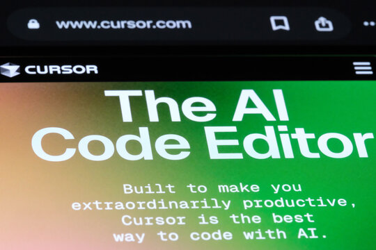 Shanghai,China-March 20th 2025: Cursor AI code editor tool